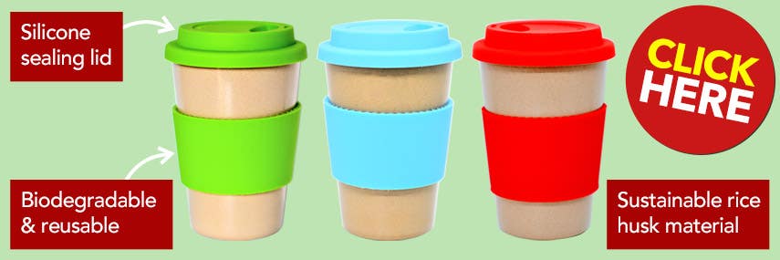 Eco-Friendly Reusable Rice Husk Coffee Cups