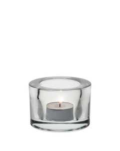 Chunky Clear Glass Tealight Candle Holder- Small