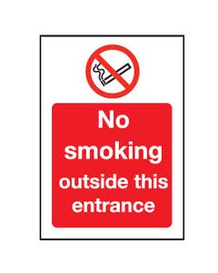 No Smoking Outside This Entrance Red Exterior Notice 200x150mm- Small