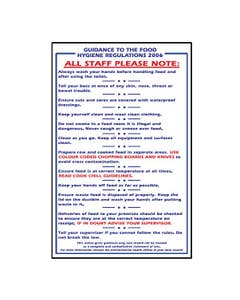 Guidance To The Food Safety Act 1995 Sticker 300x200mm- Small