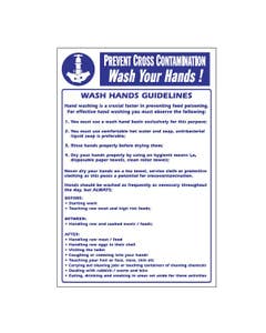 Wash Hands Guidelines Notice 300x200mm- Small