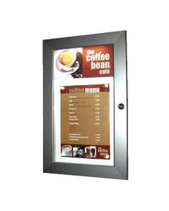 Menu Case Illuminated 2 x A4 with Additional Header Area 355x567x32mm- Small