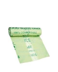 Compostable Refuse Sack 25 Micron 125Ltr 9.5x41.25"/ 750x1050mm- Small