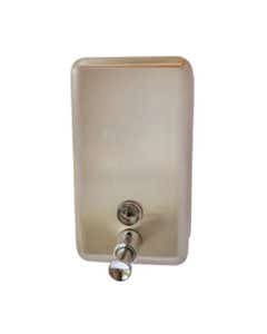 Brushed Stainless Steel Vertical Hand Soap / Sanitiser Dispenser Plain 800ml- Small