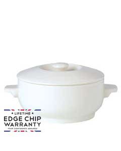 Steelite Simplicity White Covered Soup Bowl Complete 15oz / 42.5cl- Small