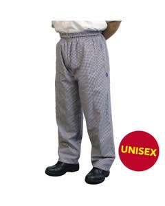 Black and White Gingham Chefs Trousers XL 40-42"