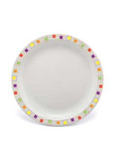 Harfield Abstract Squares Multi-Coloured Patterned Polycarbonate Plate 9" / 23cm- Small