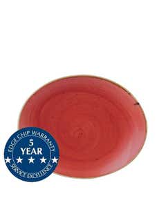 Churchill Stonecast Berry Red Oval Coupe Plate 7.75" / 19.2cm- Small