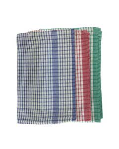 100% Cotton 'Wonder Dry' Check Tea Towel in Assorted Colours 18x28" / 45x70cm- Small