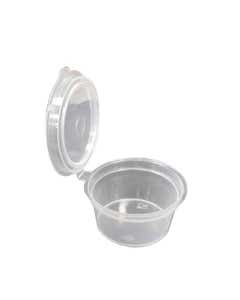 Clear Portion Pot with Hinged Snap Tight Lid 1oz / 3cl- Small