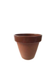 High Temperature Fired Terracotta Plant Pot with Glazed Interior & Rim 4x3.75" / 10x9cm- Small
