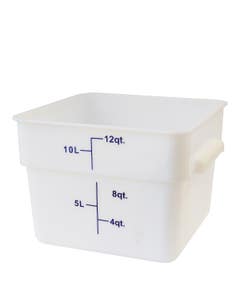 Polypropylene Translucent White Medium Square Food Storage Container 11.4 Litre