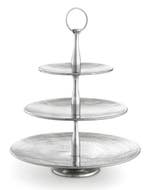 Three Tier Round Cake Stand Stainless Steel Plate Size 8, 11 and 14"- Small