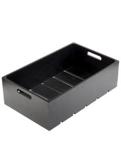 Black Painted Wood Serving / Display Crate 1/1 Size GN 16cm High