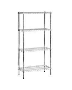 Eclipse 4 Tier Chrome Wire Racking  915x610x1625mm- Small