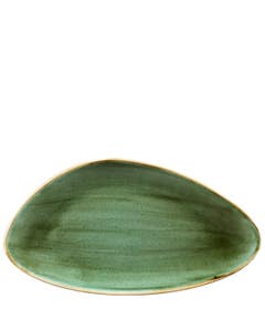 Churchill Stonecast Samphire Green Chefs' Triangle Plate 13.75x7.375" / 35.5x18.8cm- Small