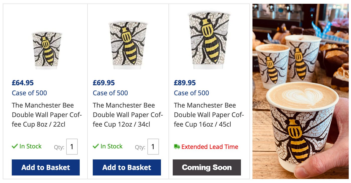 Manchester Bee - Takeaway Plastic-Free Coffee Cup