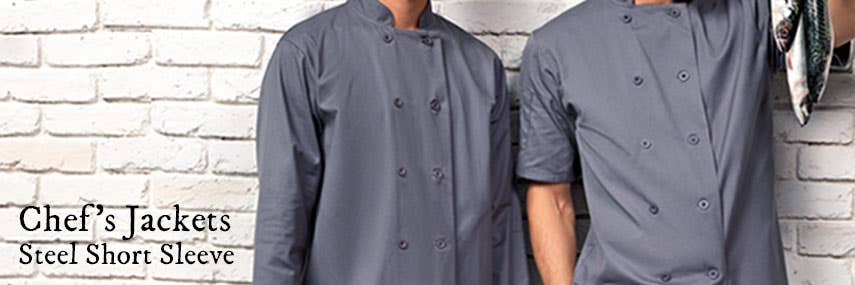 Chefs Jackets Steel Short Sleeve