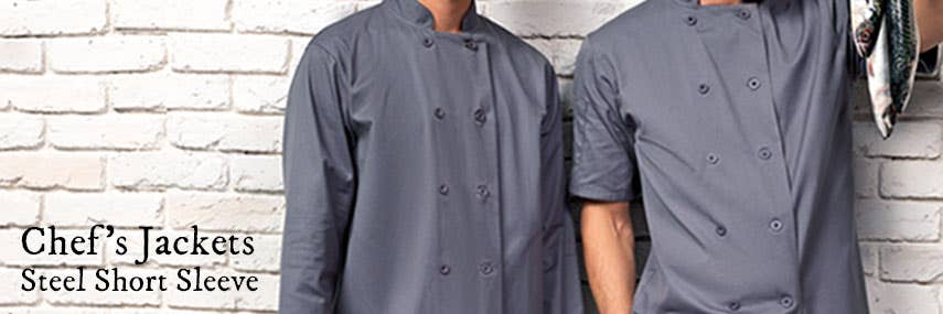 Chefs Jackets Steel Short Sleeve