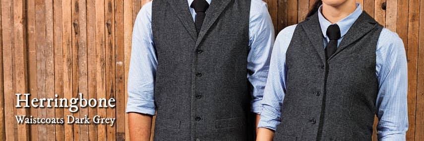 Herringbone Dark Grey Waistcoats