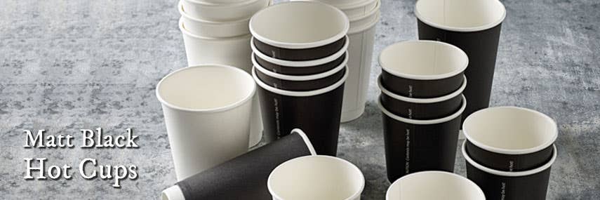 Matt Black Double Walled Takeaway Coffee Cups