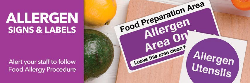 Allergen Signs & Labels from Stephensons Catering Suppliers