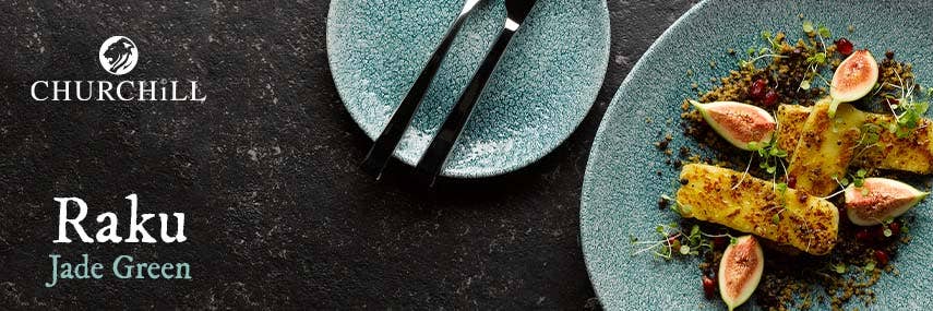 Churchill Studio Prints Raku Jade Green Rustic Crockery from Stephensons Catering Equipment