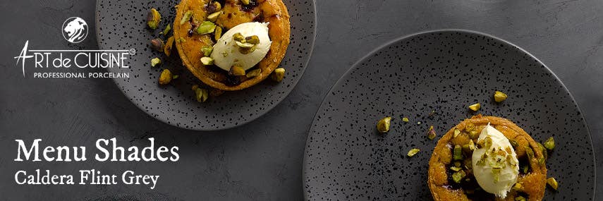 Churchill Art de Cuisine Menu Shades Caldera Flint Grey Crockery from Stephensons Catering Suppliers