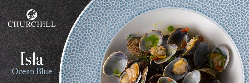 Churchill Isla Ocean Blue Crockery from Stephensons Catering Suppliers Churchill Isla Ocean Blue Crockery from Stephensons Catering Suppliers