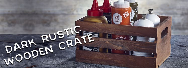 Dark Rustic Wooden Crate Banner