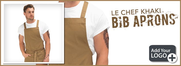Le Chef Khaki Canvas Bib Apron