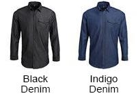 Mens Long Sleeve Black Jean Denim Shirt