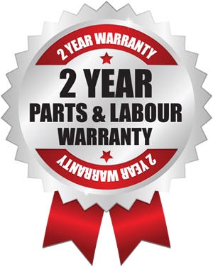 2 Year Parts and Labour Warranty