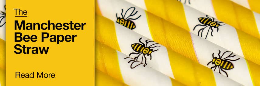 The Manchester Bee Paper Straw is exclusively available from Stephensons Catering Equipment