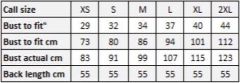 Ladies Herringbone Waistcoat Size Guide