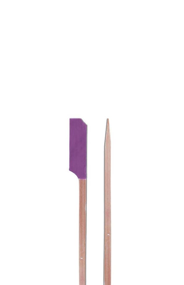 Purple Tip Allergen Bamboo Gun Shaped Paddle Skewer 