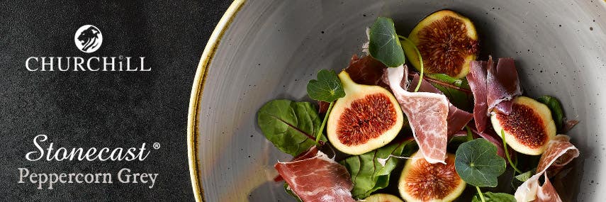 Churchill Stonecast Peppercorn Grey Rustic Crockery from Stephensons Catering Suppliers